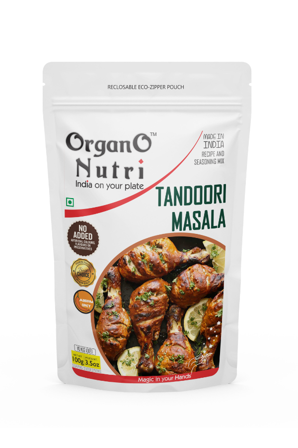 OrganoNutri Tandoori Masala | 100g | Reclosable Eco-Zipper Pouch